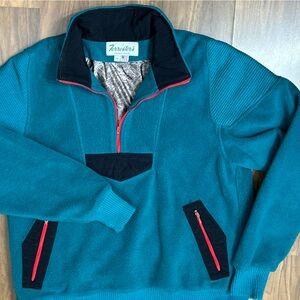 Vintage Forrester's Fleece Jacket Green Zip Mock Neck  Windbreaker Size M